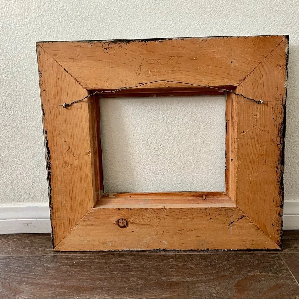 Vintage Ornate wooden Distressed Gray Picture Frame 15/17.5 Inch